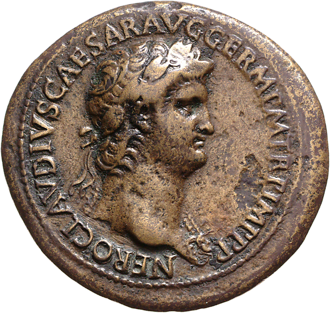 RIC I (second edition) Nero 172 Nero obverse, Head of Nero, laureate, right, with aegis on neck