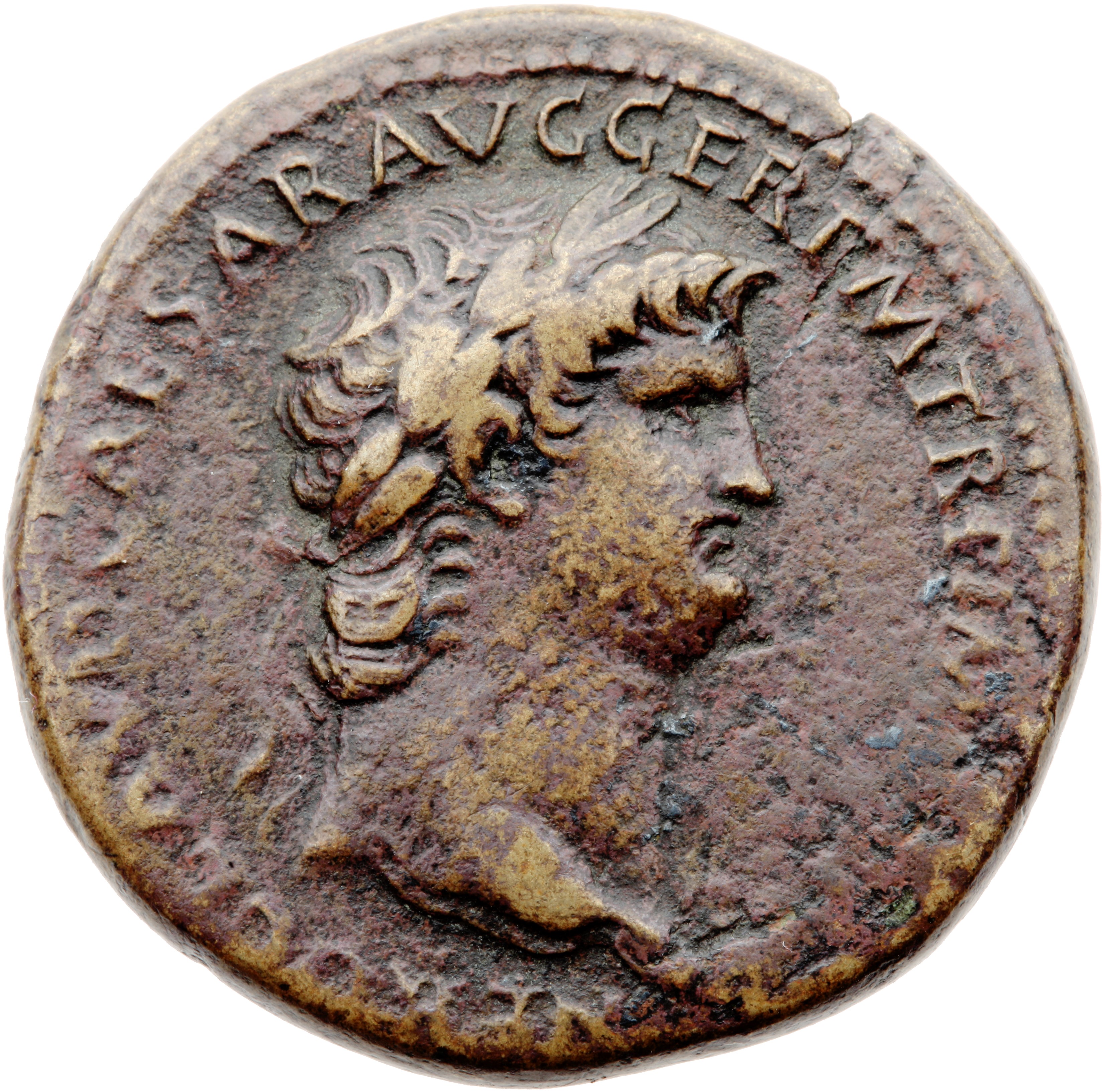 RIC I (second edition) Nero 178 Nero obverse — Head of Nero, laureate, right, with aegis on neck