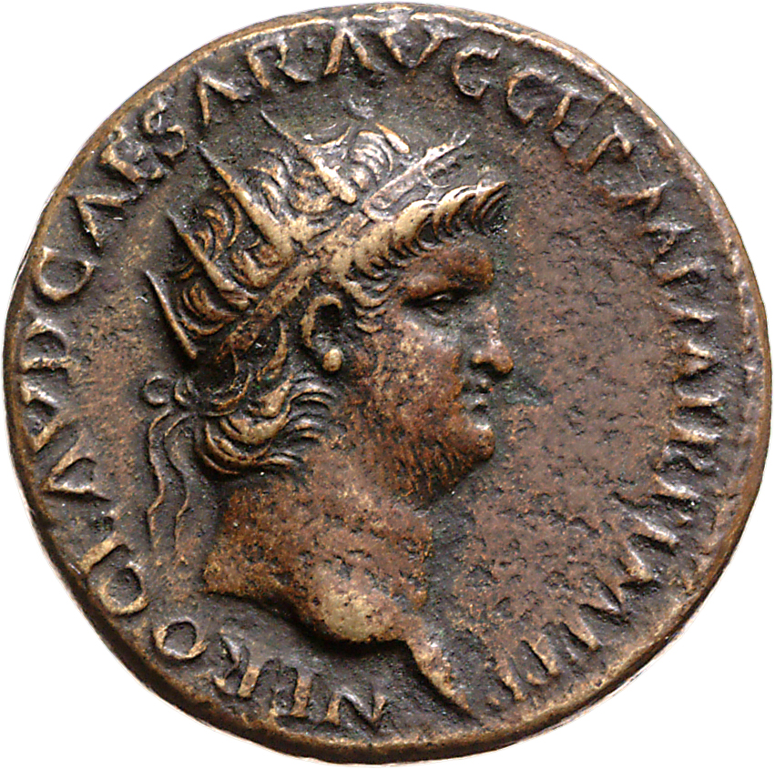 RIC I (second edition) Nero 186 Nero obverse, Head of Nero, radiate, right