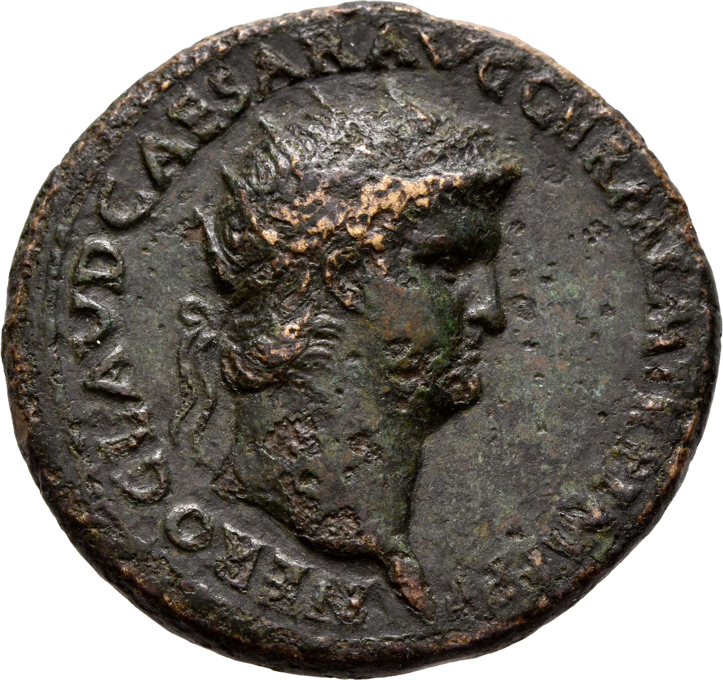 RIC I (second edition) Nero 186 Nero obverse — Head of Nero, radiate, right