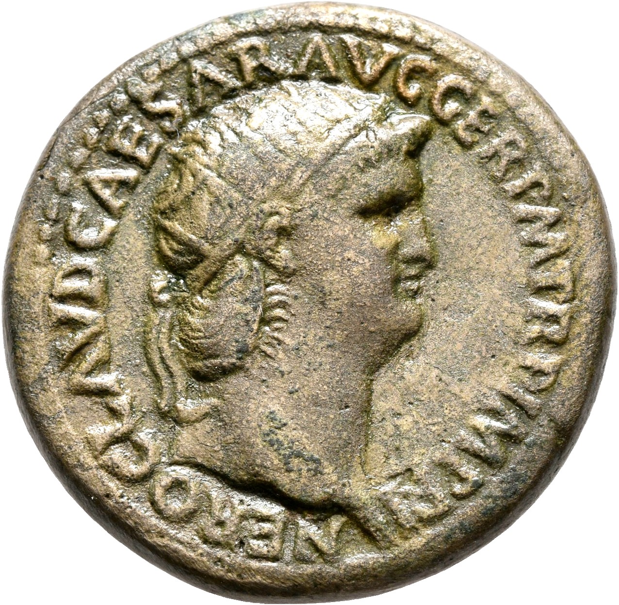 RIC I (second edition) Nero 191 Nero obverse, Head of Nero, radiate, right