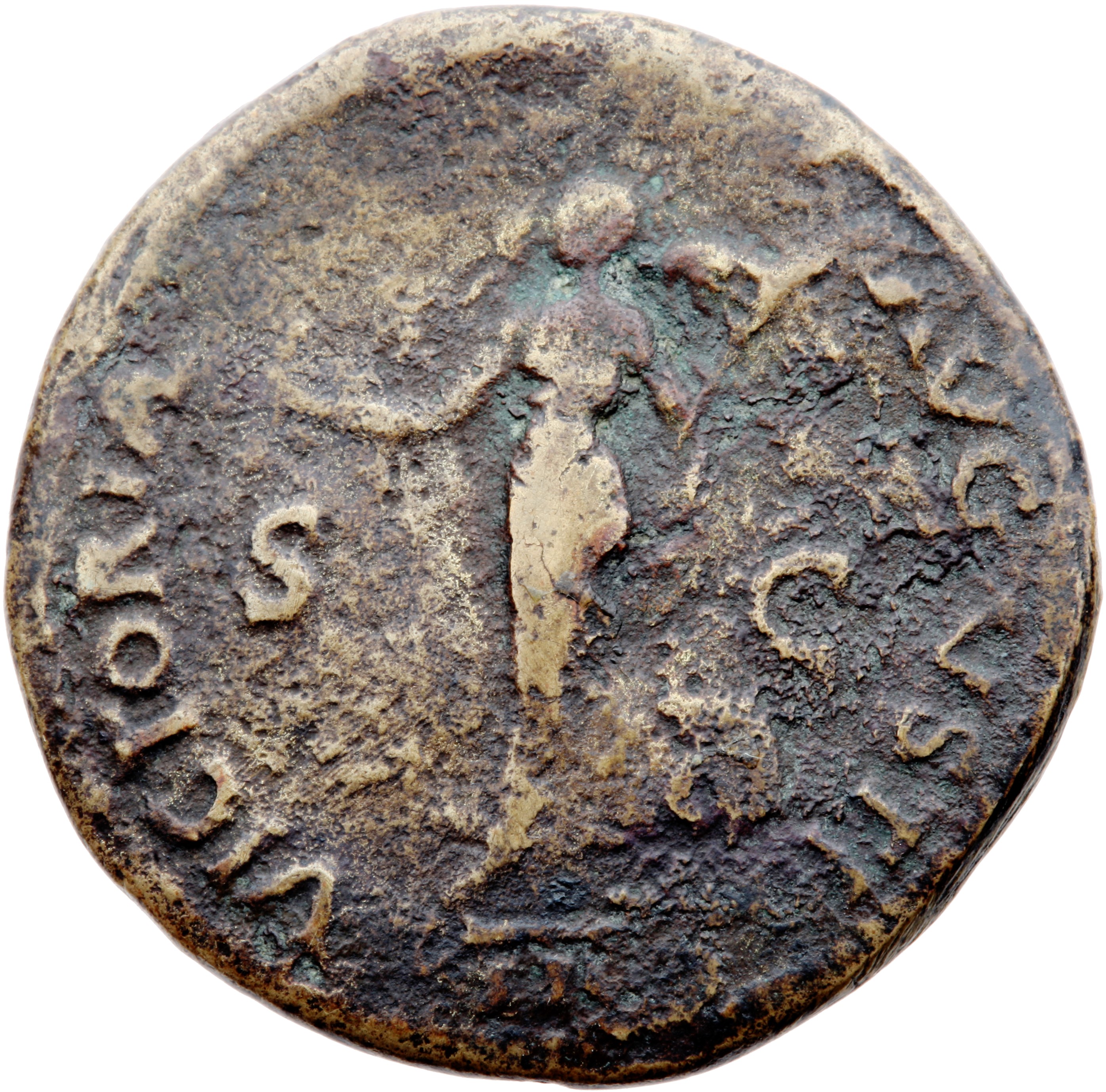 RIC I (second edition) Nero 196 Nero reverse, Victory flying left, holding wreath in right hand and palm in left