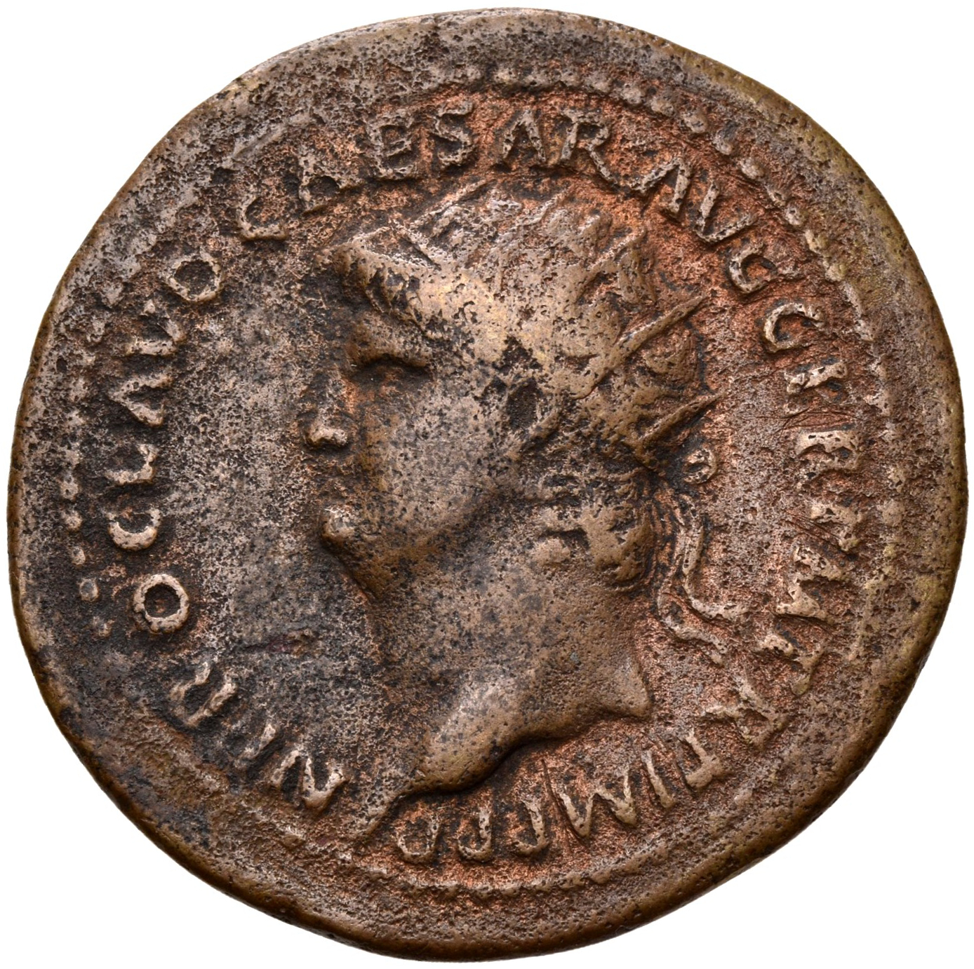 RIC I (second edition) Nero 197 Nero obverse, Head of Nero, radiate, left