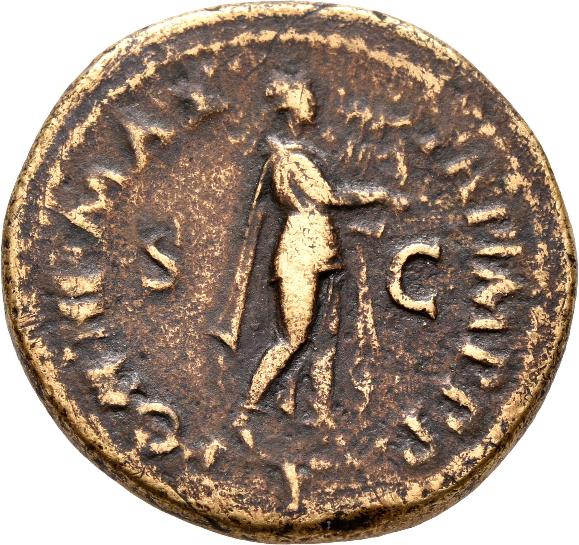 RIC I (second edition) Nero 205 Nero reverse, Nero as Apollo Citharoedus, laureate, advancing right, playing lyre