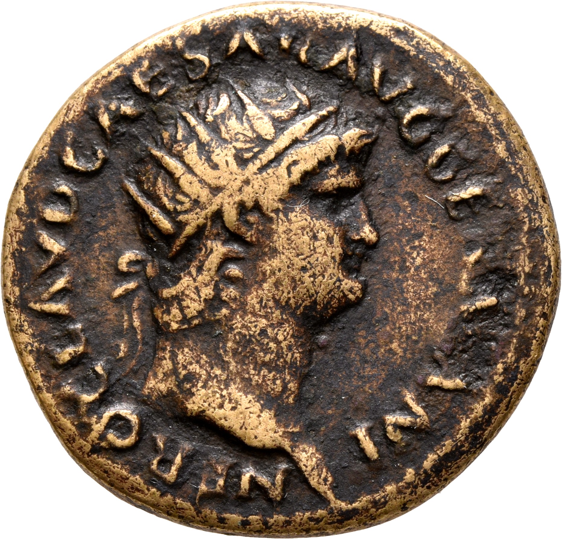 RIC I (second edition) Nero 205 Nero obverse, Head of Nero, radiate, right