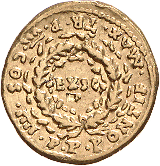 RIC I (second edition) Nero 21 Nero reverse, Legend surrounding oak-wreath enclosing EX S C