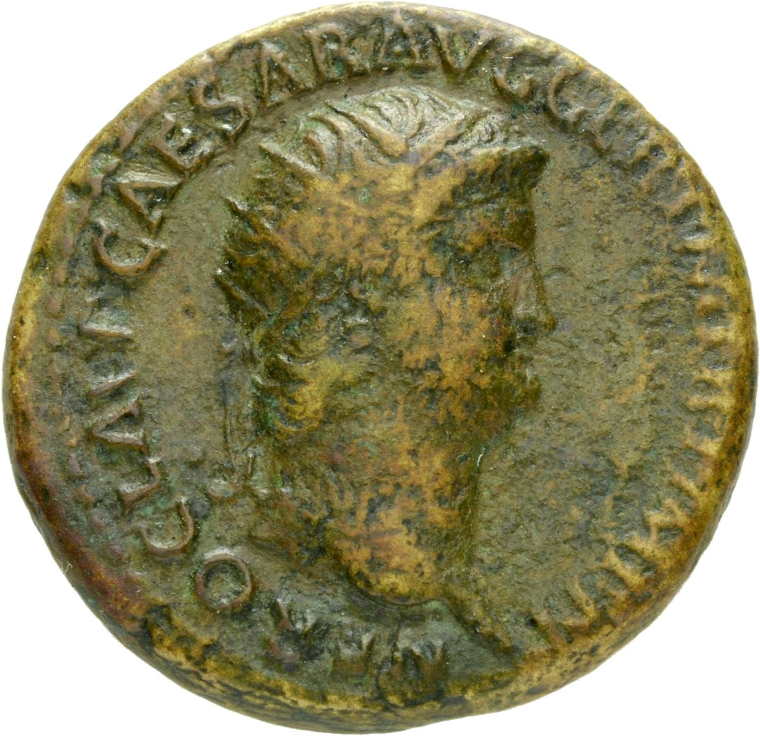 RIC I (second edition) Nero 215 Nero obverse, Head of Nero, radiate, right