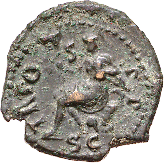 RIC I (second edition) Nero 227 Nero reverse, Roma, helmeted, in military dress, seated left on cuirass, holding wreath an...