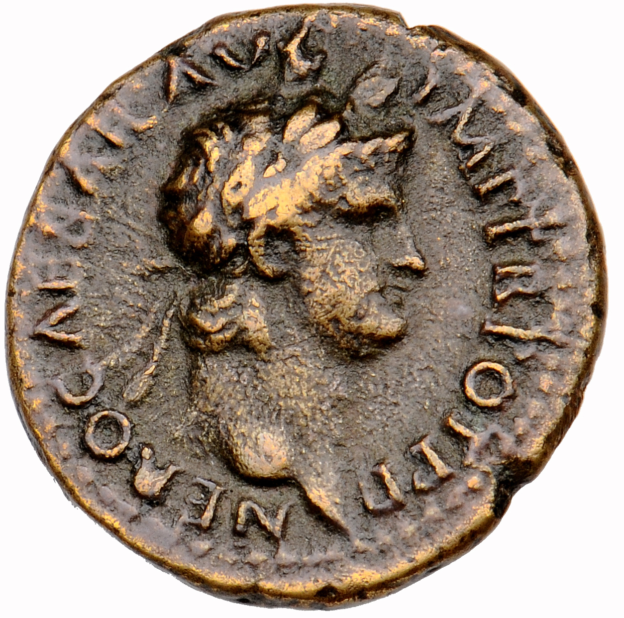 RIC I (second edition) Nero 229 Nero obverse, Head of Nero, laureate, right