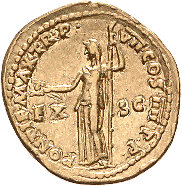 RIC I (second edition) Nero 23 Nero reverse, Ceres, veiled and draped, standing left, holding two corn-ears and torch