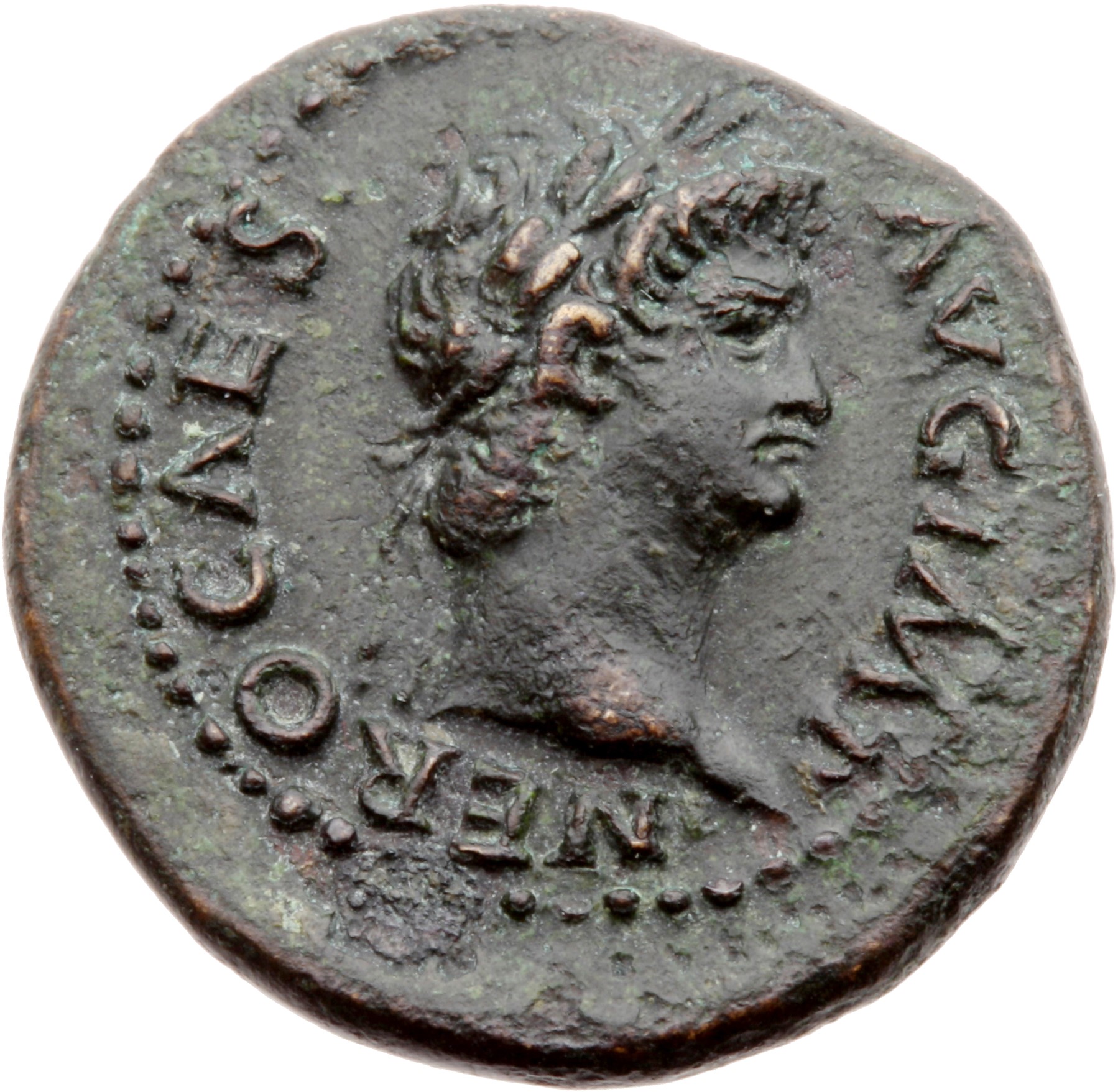 RIC I (second edition) Nero 237 Nero obverse, Head of Nero, laureate, right