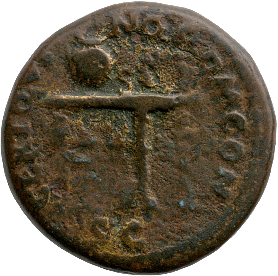 RIC I (second edition) Nero 240 Nero reverse, Table decorated with two sphinxes or gryphons confronting; on top, urn and w...