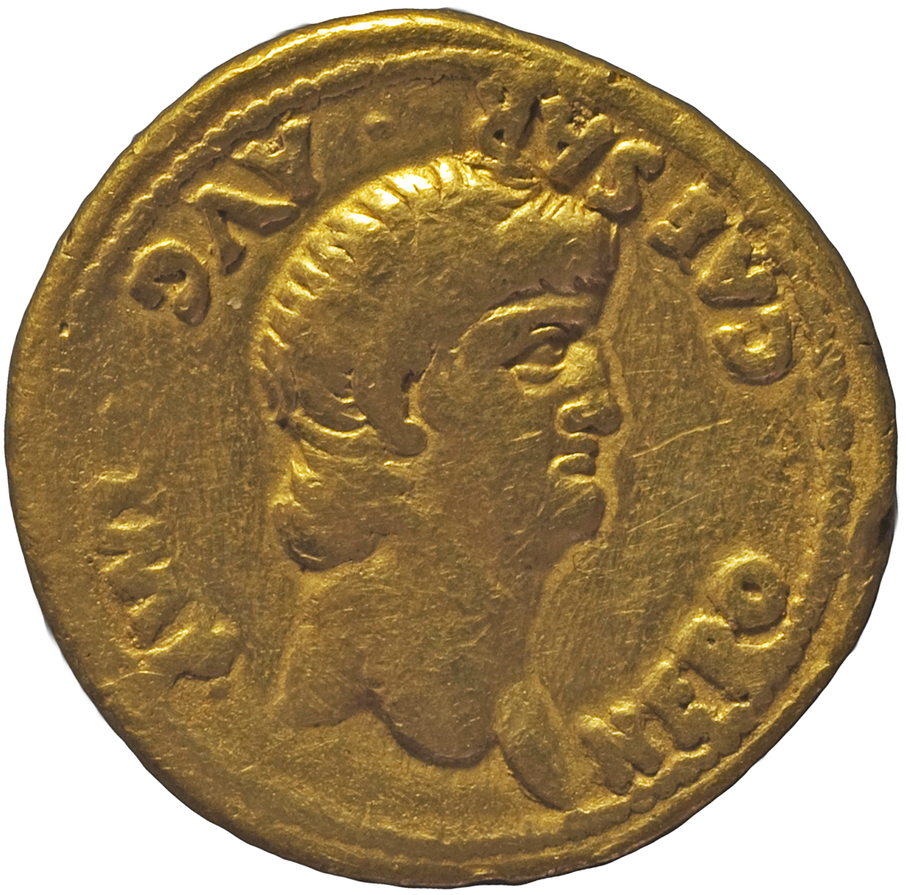 RIC I (second edition) Nero 25 Nero obverse, Head of Nero, bare, right