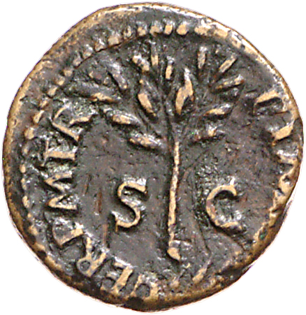 RIC I (second edition) Nero 250 Nero reverse, Olive-branch, upright; sometimes three dots above