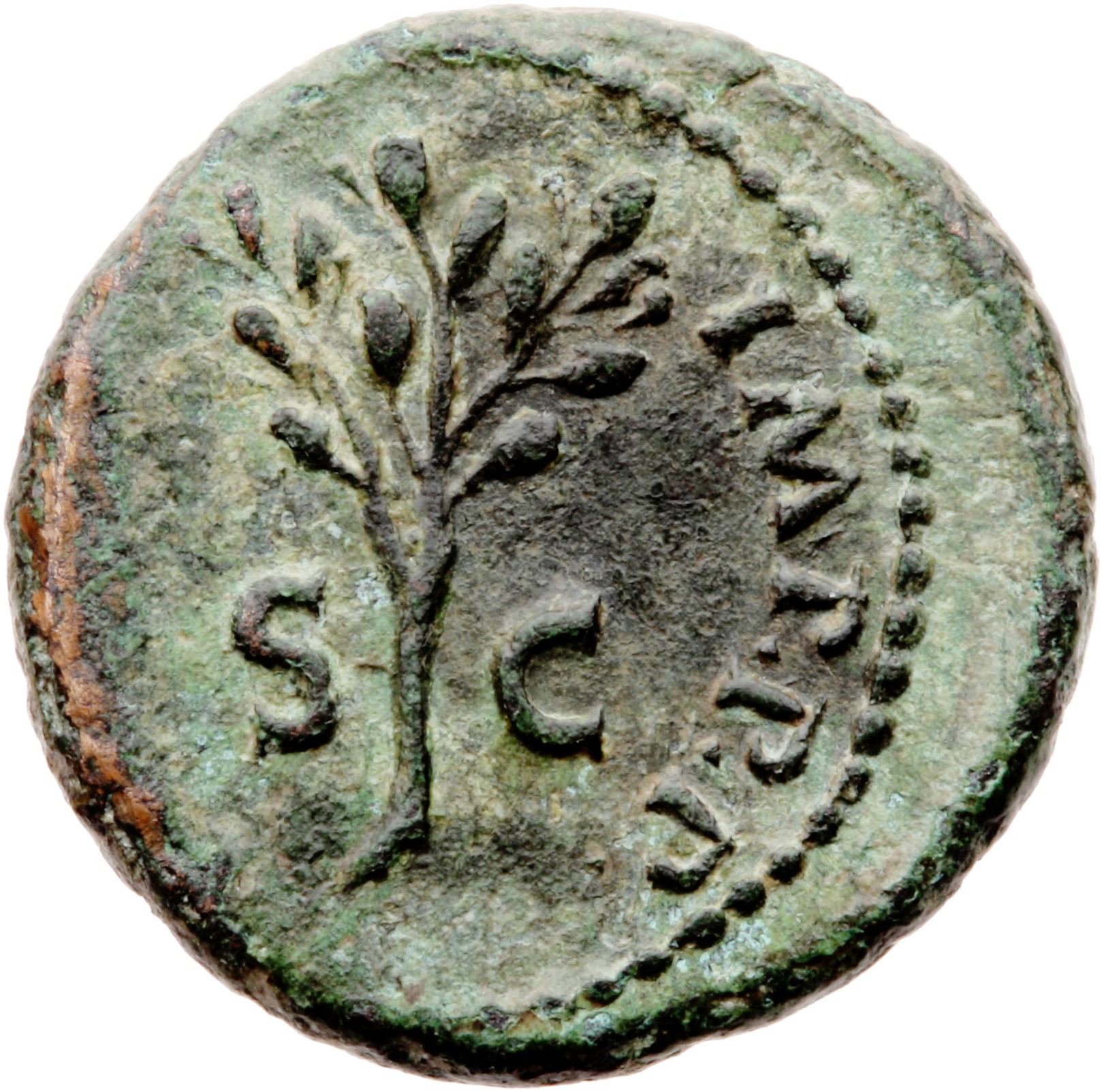 RIC I (second edition) Nero 260 Nero reverse — Olive-branch, upright; sometimes three dots above
