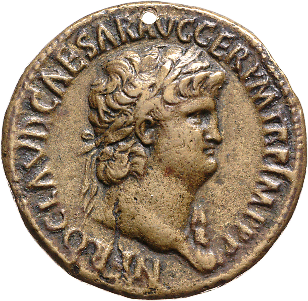 RIC I (second edition) Nero 264 Nero obverse, Head of Nero, laureate, right with aegis
