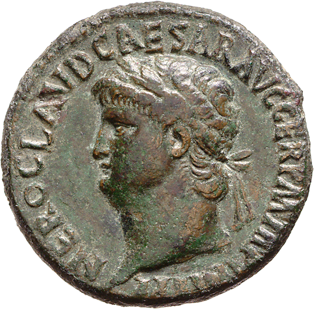 RIC I (second edition) Nero 265 Nero obverse, Head of Nero, laureate, left