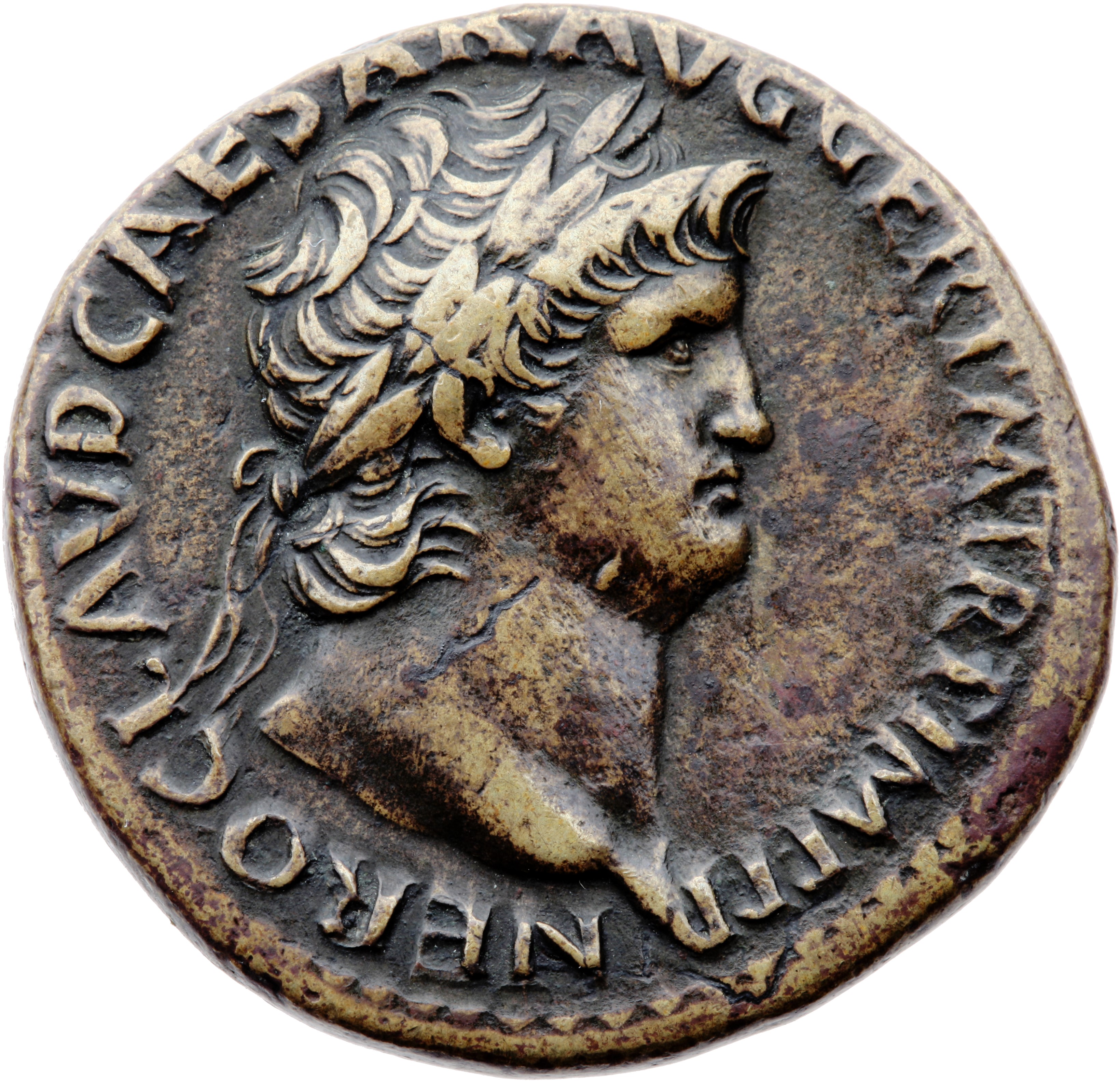 RIC I (second edition) Nero 273 Nero obverse, Head of Nero, laureate, right with aegis