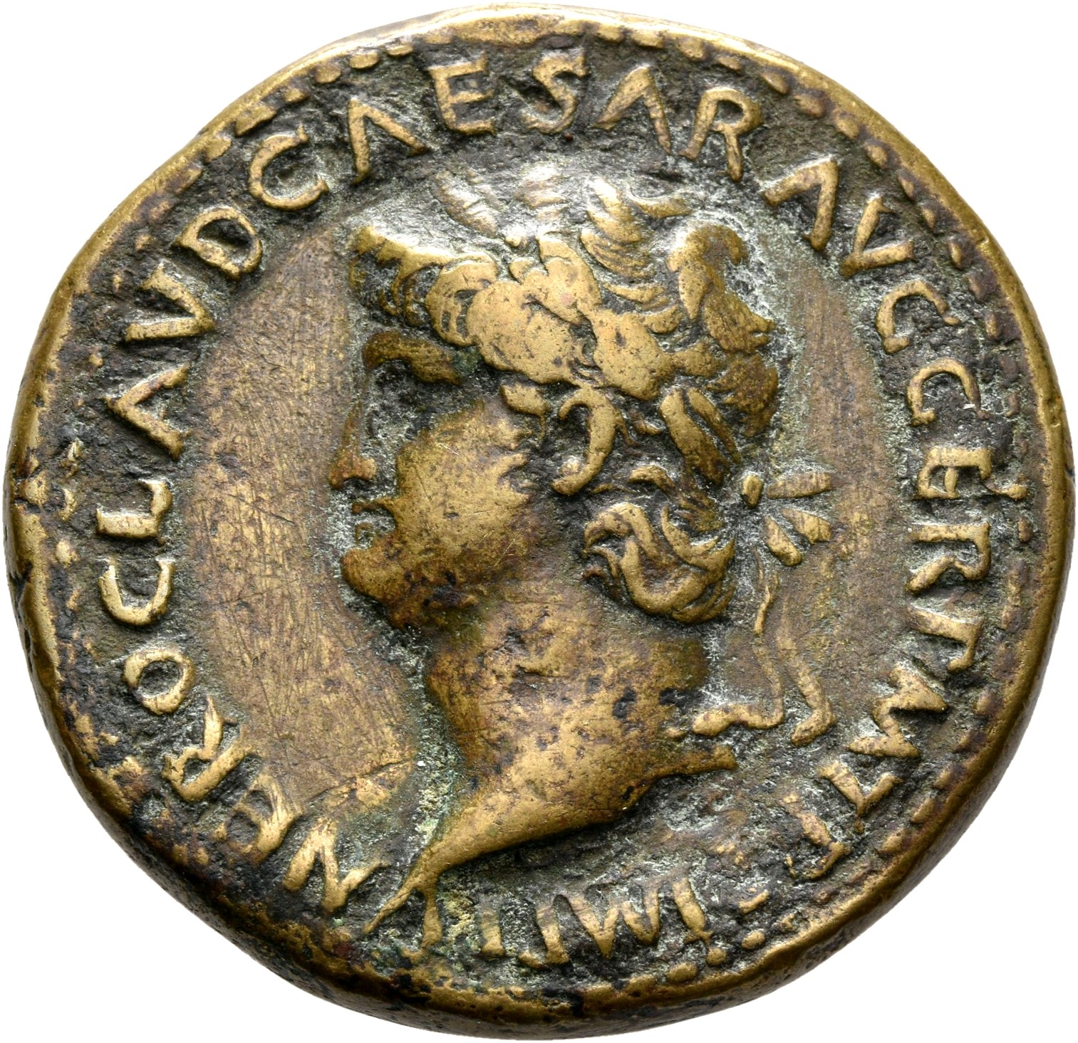 RIC I (second edition) Nero 274 Nero obverse, Head of Nero, laureate, left