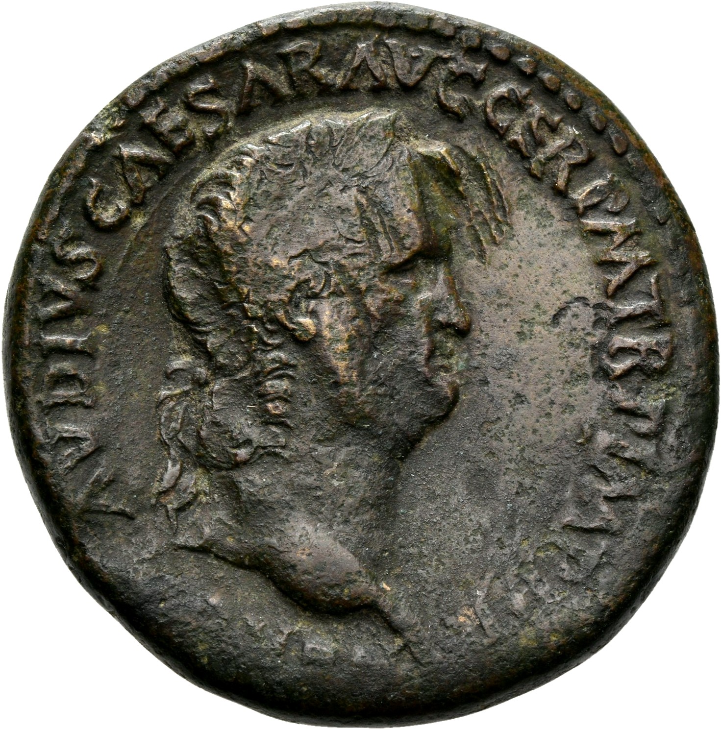 RIC I (second edition) Nero 275 Nero obverse, Head of Nero, laureate, right with aegis
