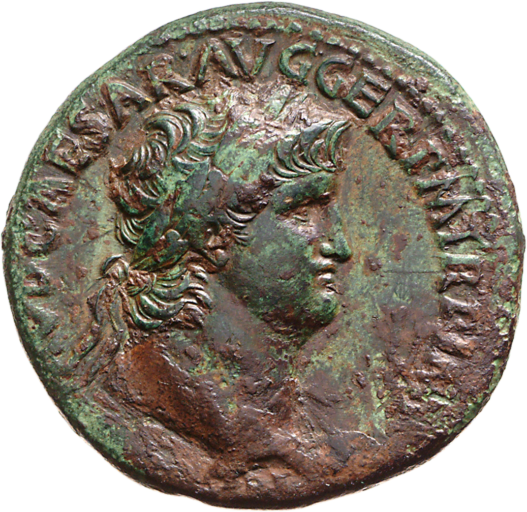 RIC I (second edition) Nero 279 Nero obverse, Head of Nero, laureate, right with aegis