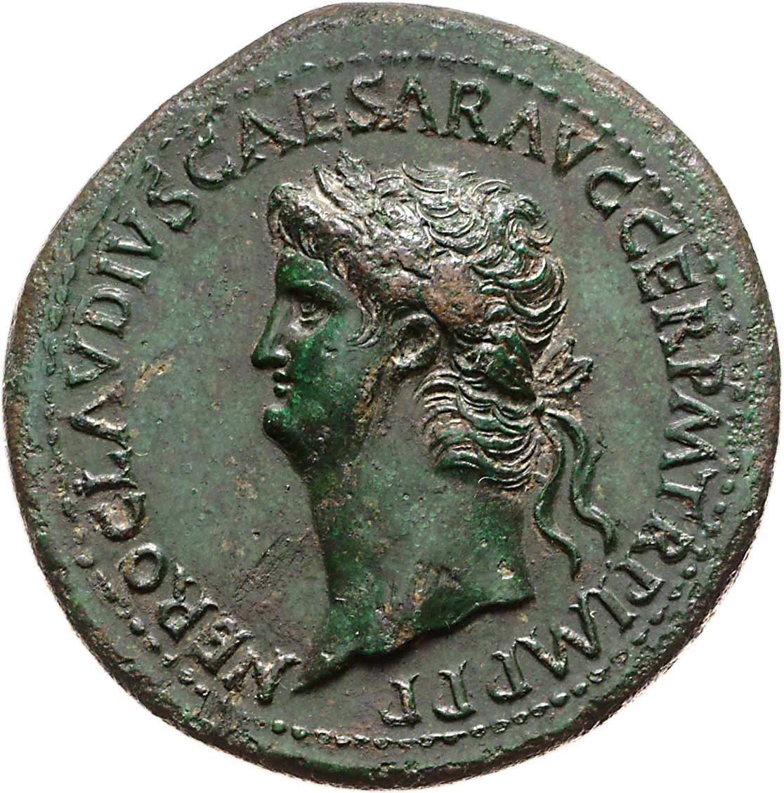 RIC I (second edition) Nero 282 Nero obverse, Head of Nero, laureate, left