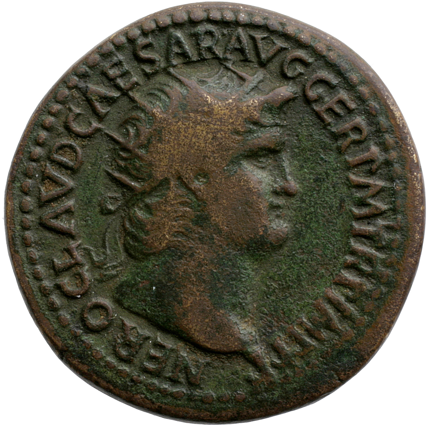 RIC I (second edition) Nero 287 Nero obverse, Head of Nero, radiate, left