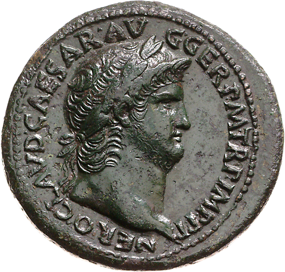 RIC I (second edition) Nero 292 Nero obverse, Head of Nero, laureate, right