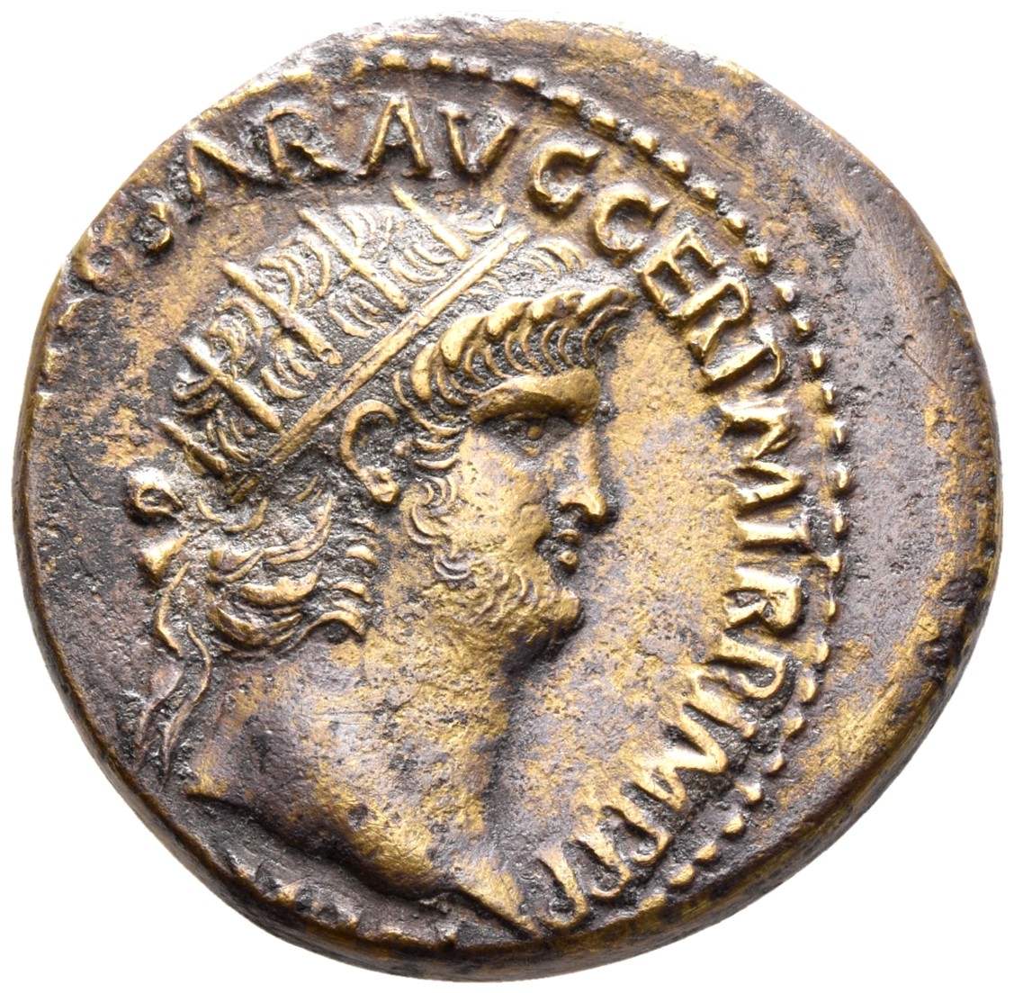 RIC I (second edition) Nero 293 Nero obverse, Head of Nero, radiate, right