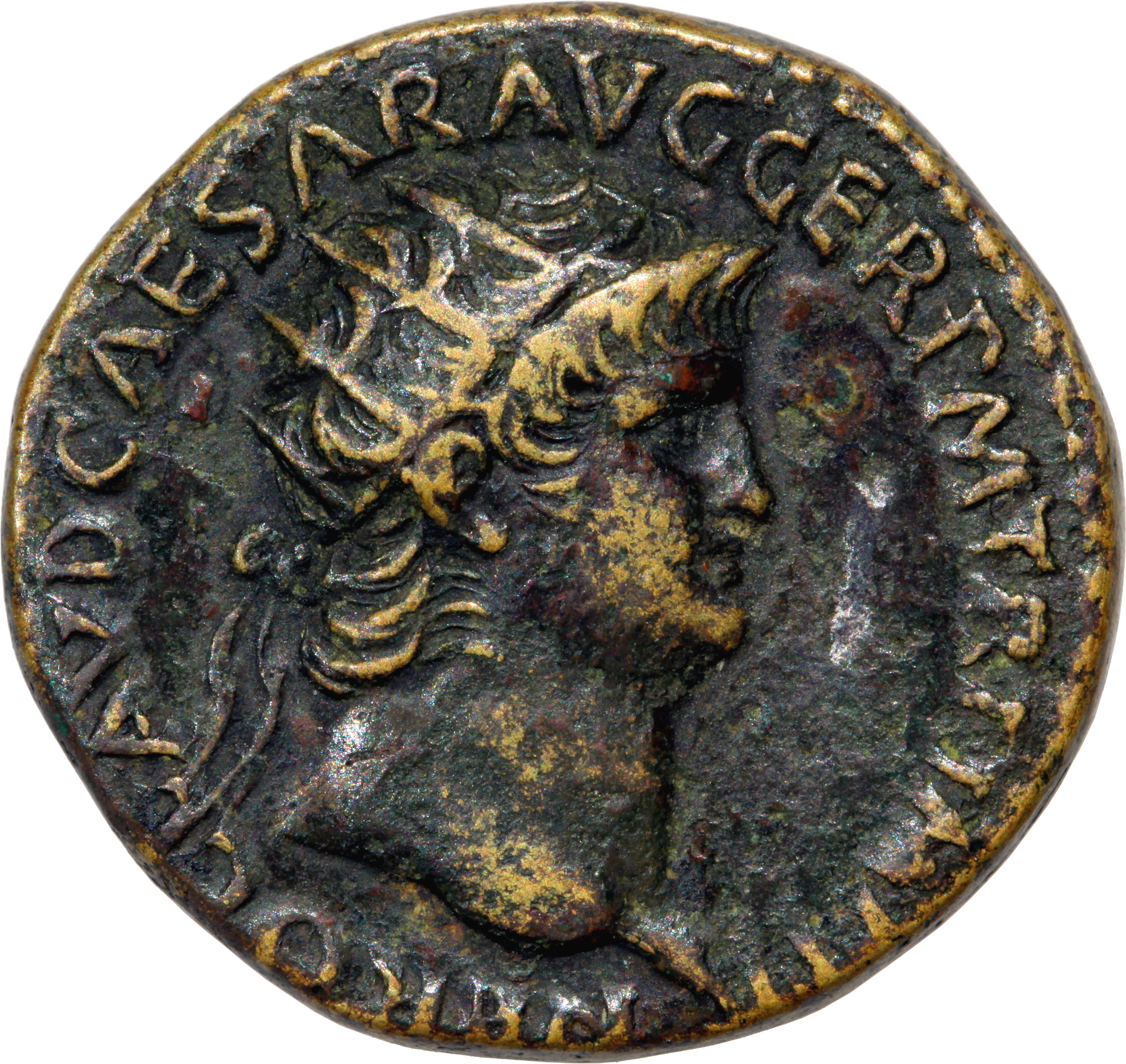 RIC I (second edition) Nero 293 Nero obverse, Head of Nero, radiate, right