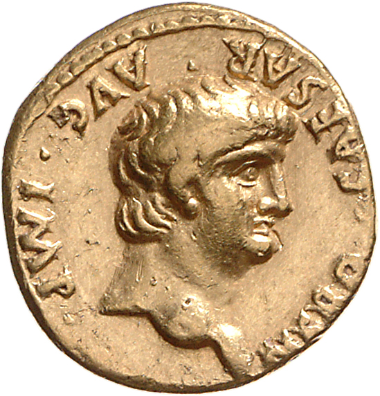 RIC I (second edition) Nero 31 Nero obverse, Head of Nero, bare, right