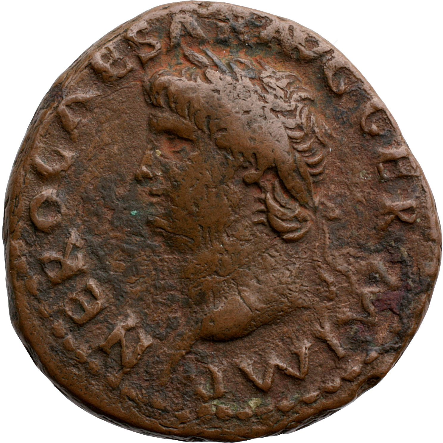 RIC I (second edition) Nero 313 Nero obverse, Head of Nero, laureate, left