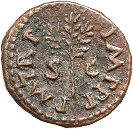 RIC I (second edition) Nero 319 Nero reverse, Olive-branch, upright; sometimes three dots above
