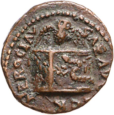 RIC I (second edition) Nero 319 Nero obverse, Owl standing front, with wings spread, on a rectangular garlanded altar