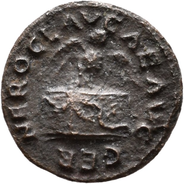 RIC I (second edition) Nero 319 Nero obverse — Owl standing front, with wings spread, on a rectangular garlanded altar