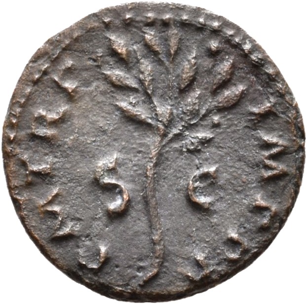 RIC I (second edition) Nero 319 Nero reverse — Olive-branch, upright; sometimes three dots above