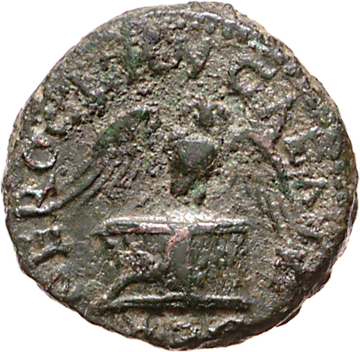RIC I (second edition) Nero 321 Nero obverse — Owl standing front, with wings spread, on a rectangular garlanded altar