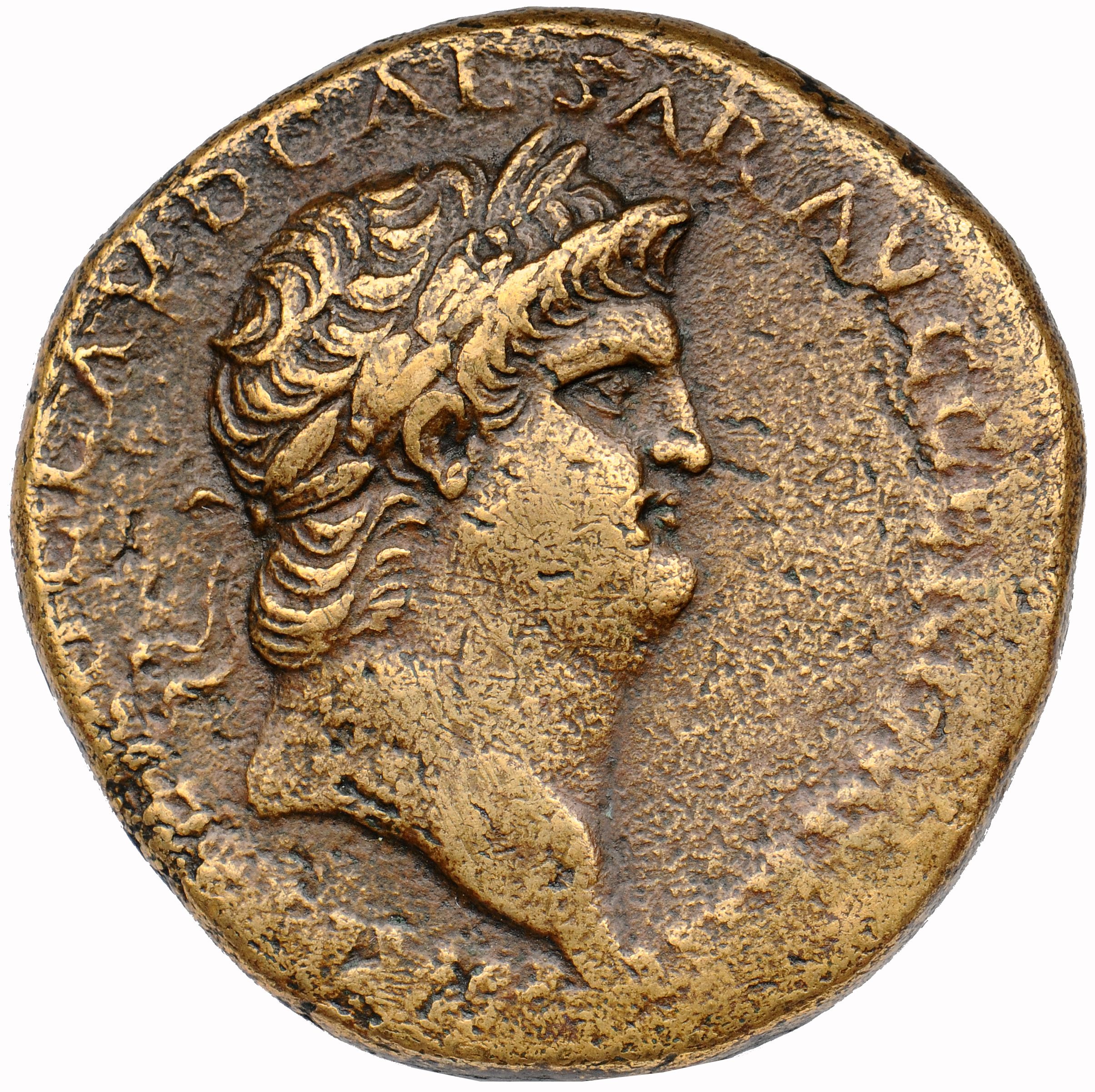RIC I (second edition) Nero 323 Nero obverse, Head of Nero, laureate, right