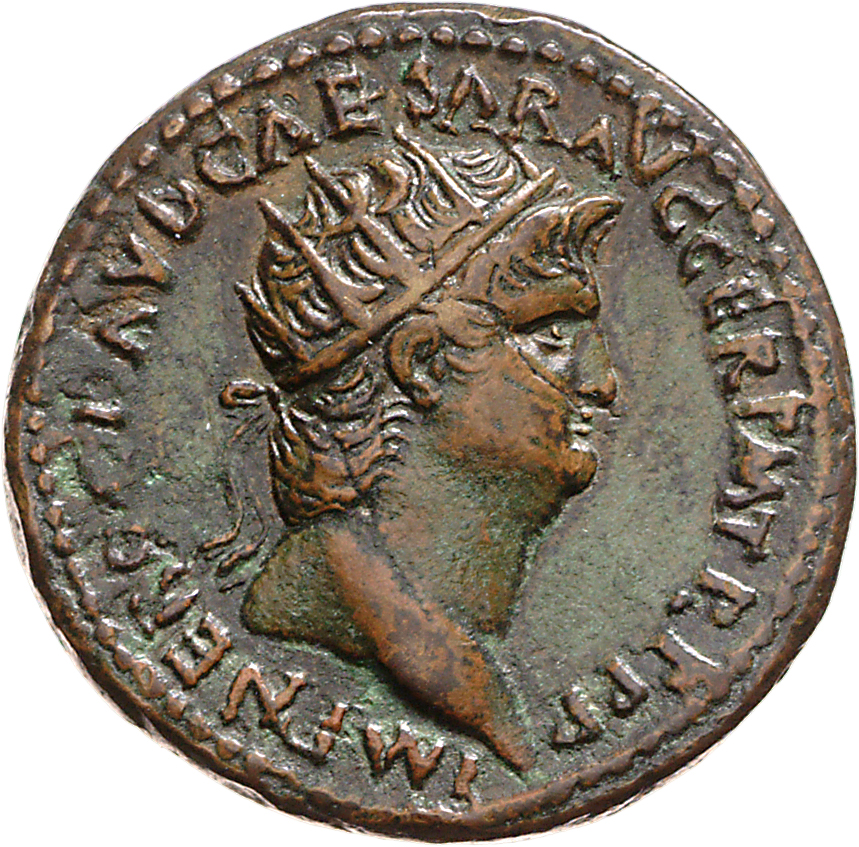 RIC I (second edition) Nero 339 Nero obverse, Head of Nero, radiate, right