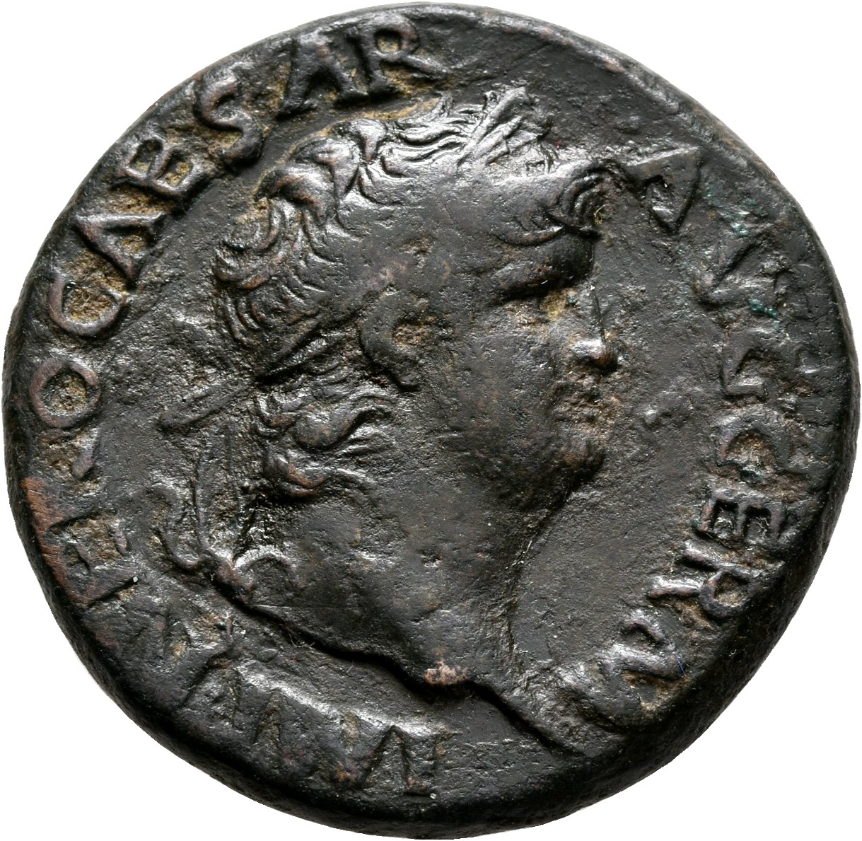 RIC I (second edition) Nero 347 Nero obverse, Head of Nero, laureate, right