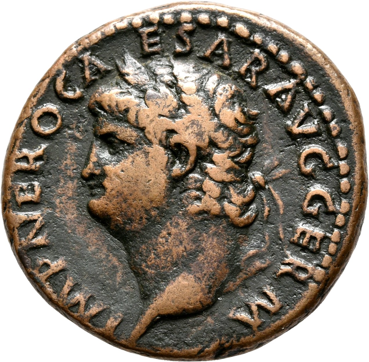 RIC I (second edition) Nero 348 Nero obverse, Head of Nero, laureate, left