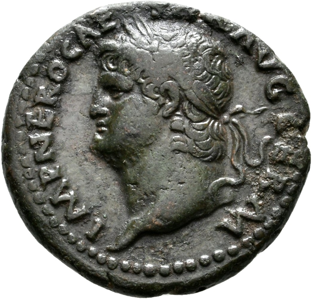 RIC I (second edition) Nero 348 Nero obverse, Head of Nero, laureate, left
