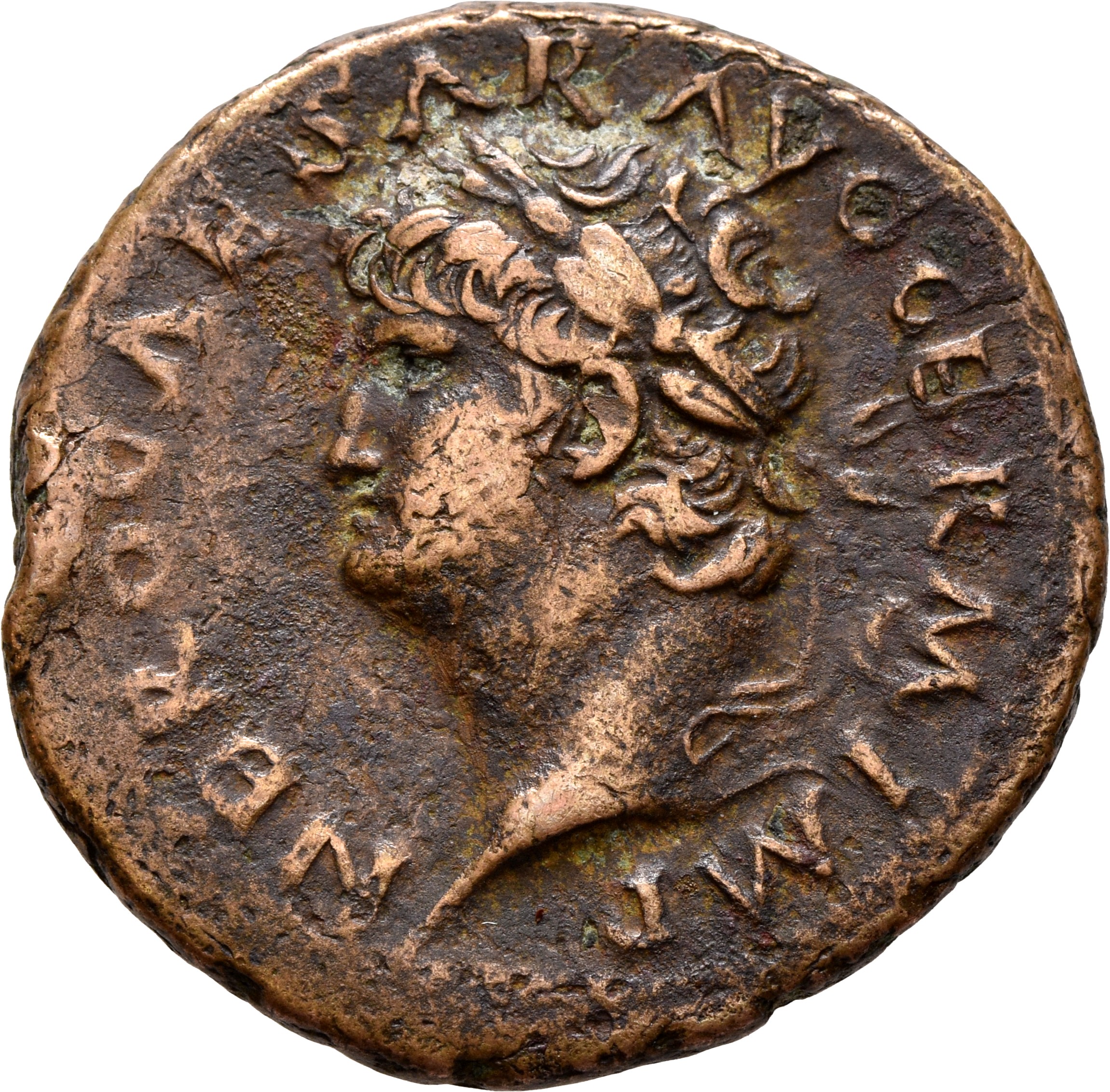 RIC I (second edition) Nero 352 Nero obverse, Head of Nero, laureate, left
