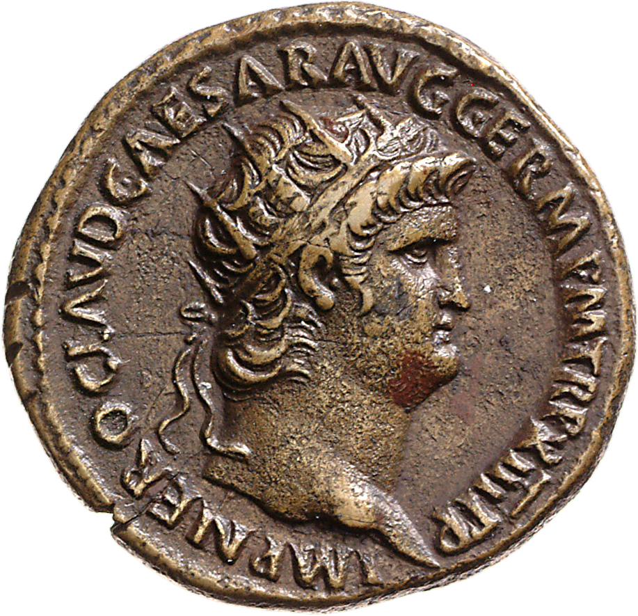 RIC I (second edition) Nero 363 Nero obverse, Head of Nero, radiate, right
