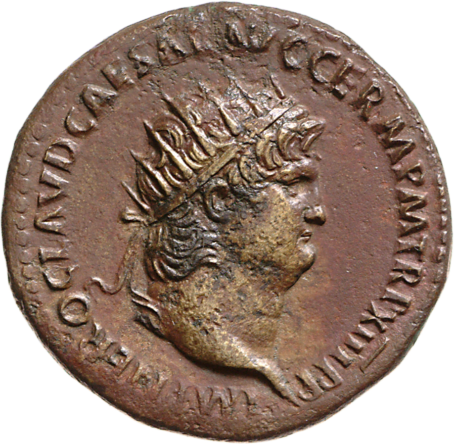 RIC I (second edition) Nero 365 Nero obverse, Head of Nero, radiate, right