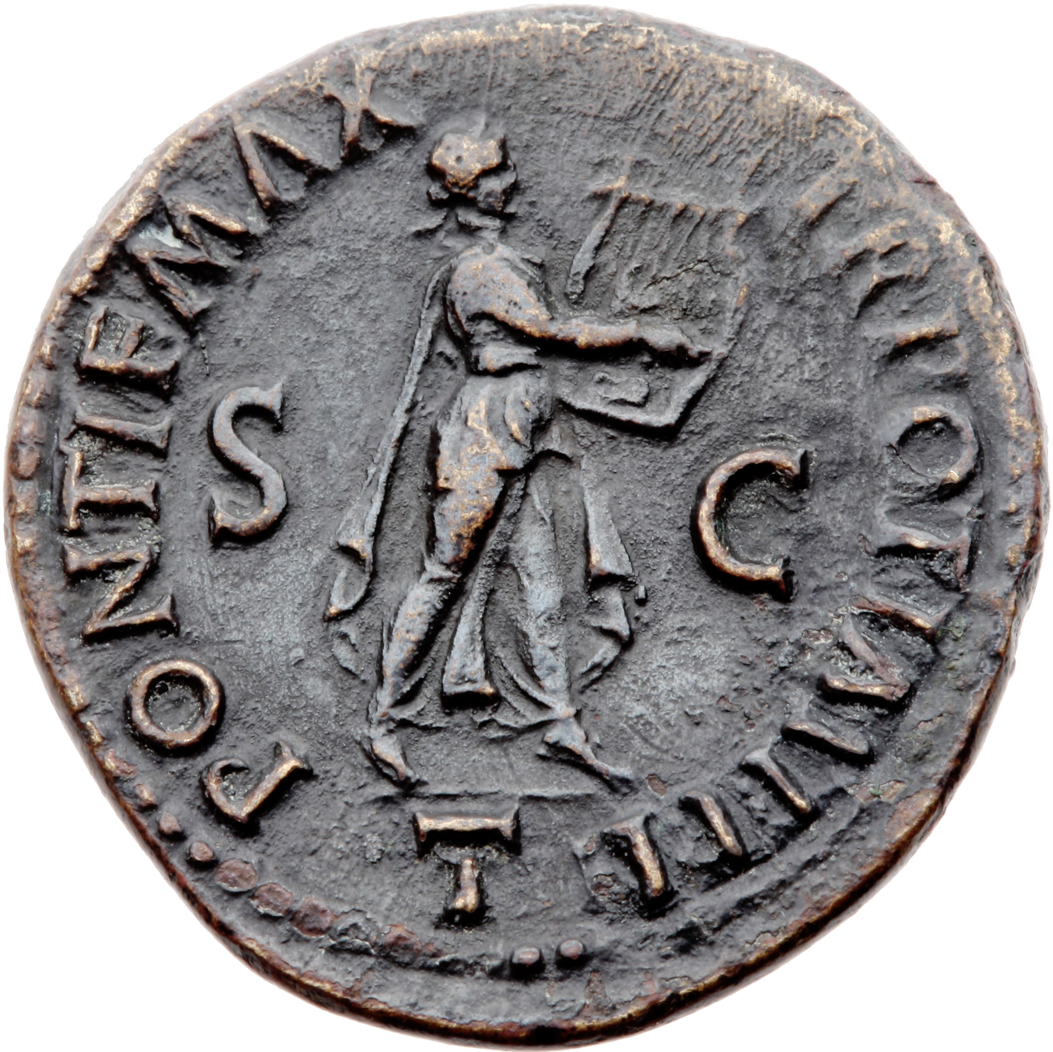 RIC I (second edition) Nero 380 Nero reverse, Nero as Apollo Citharoedus, laureate, advancing right, playing lyre