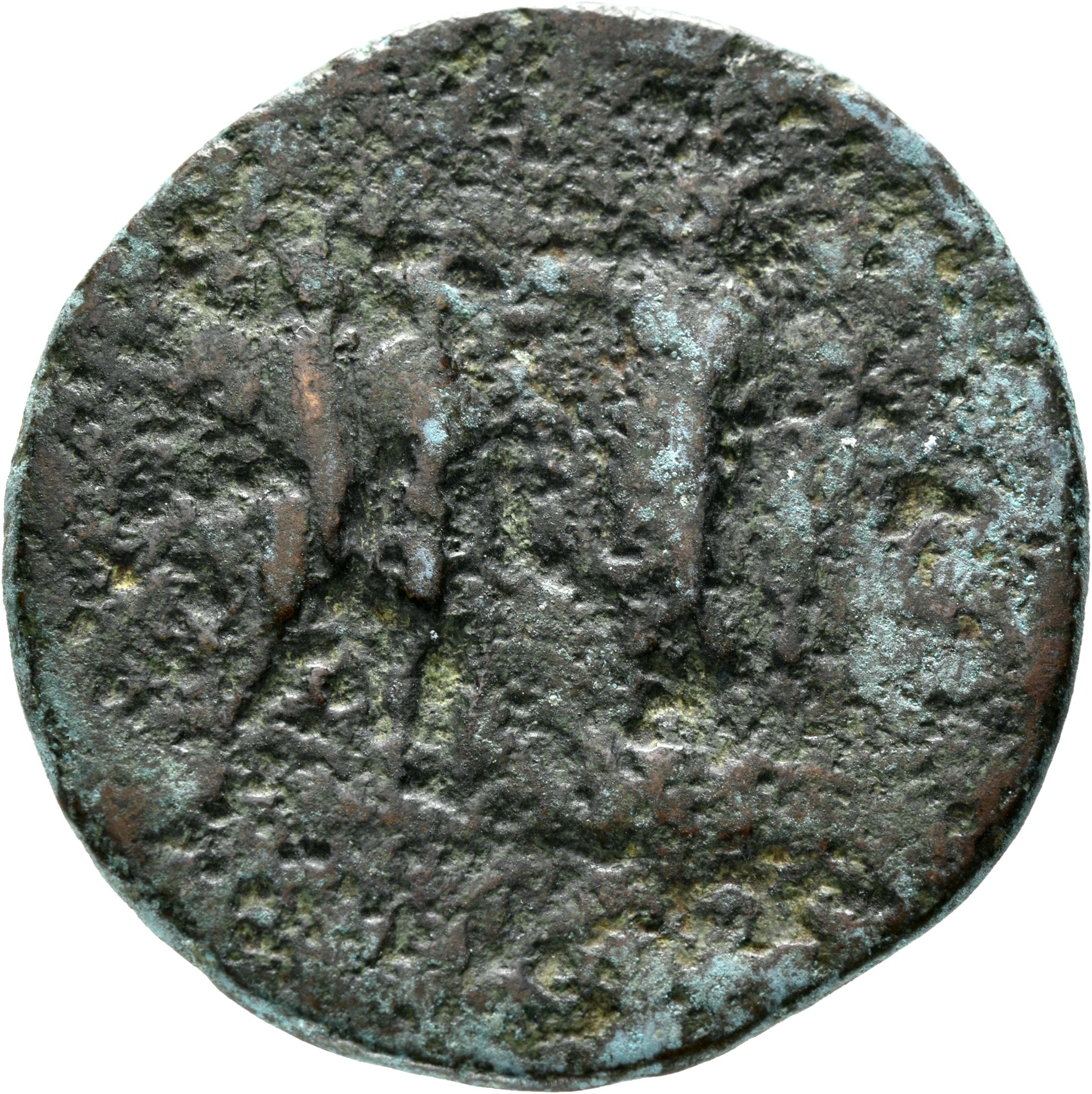 RIC I (second edition) Nero 387 Nero reverse, Nero, bare-headed and togate, standing left, with praetorian prefect on plat...