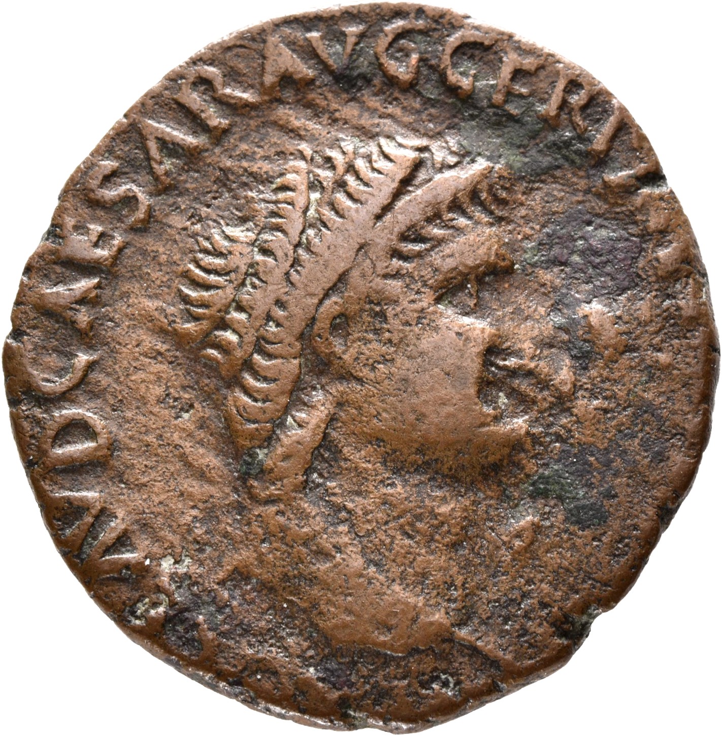 RIC I (second edition) Nero 416 Nero obverse, Head of Nero, bare, right; small globe at point of neck