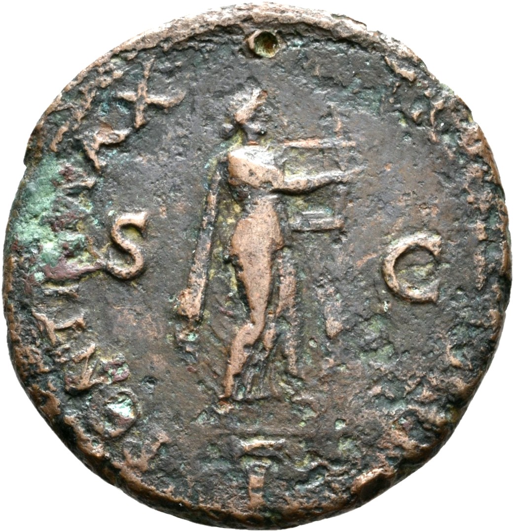 RIC I (second edition) Nero 417 Nero reverse, Nero as Apollo Citharoedus, laureate, advancing right, playing lyre