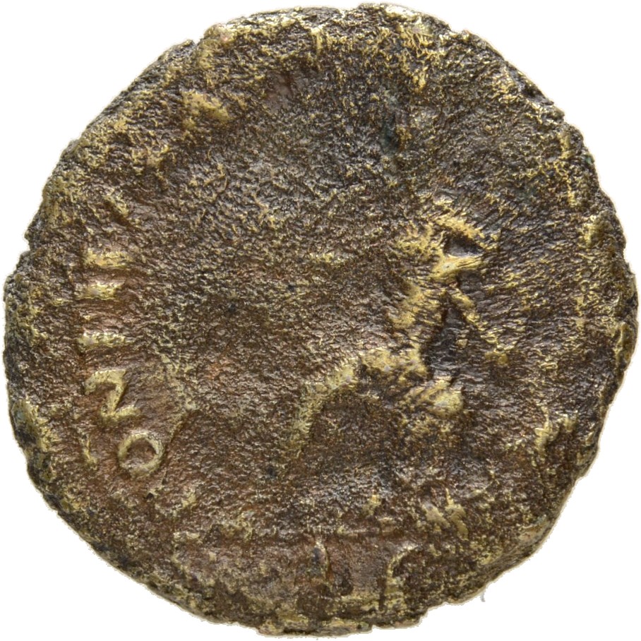 RIC I (second edition) Nero 425 Nero reverse, Roma, helmeted, in military dress, seated left on cuirass, holding wreath an...